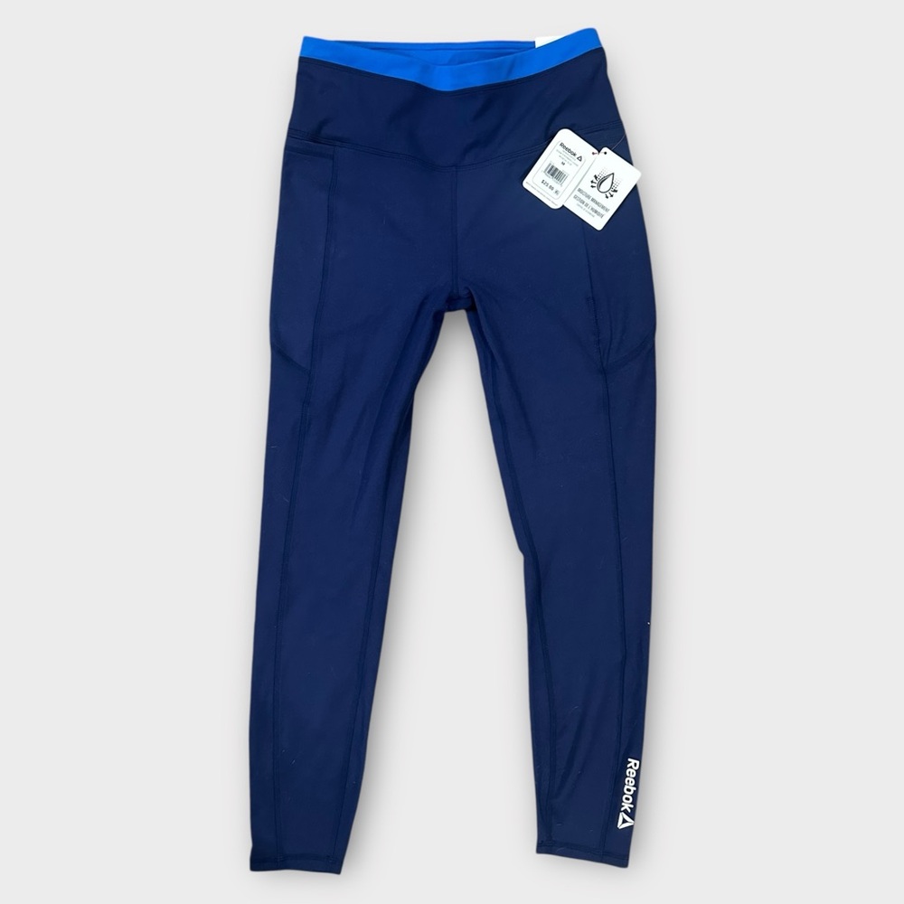 Reebok Two Tone Blue Performance Leggings - Picture 2 of 7
